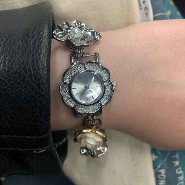 Vintage Multi-charm Watch Bracelet, Gold Watch Bracelet