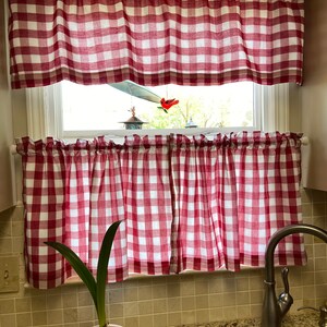 Handmade SOLID Navy Cotton Blend Window Curtain Valance - Etsy