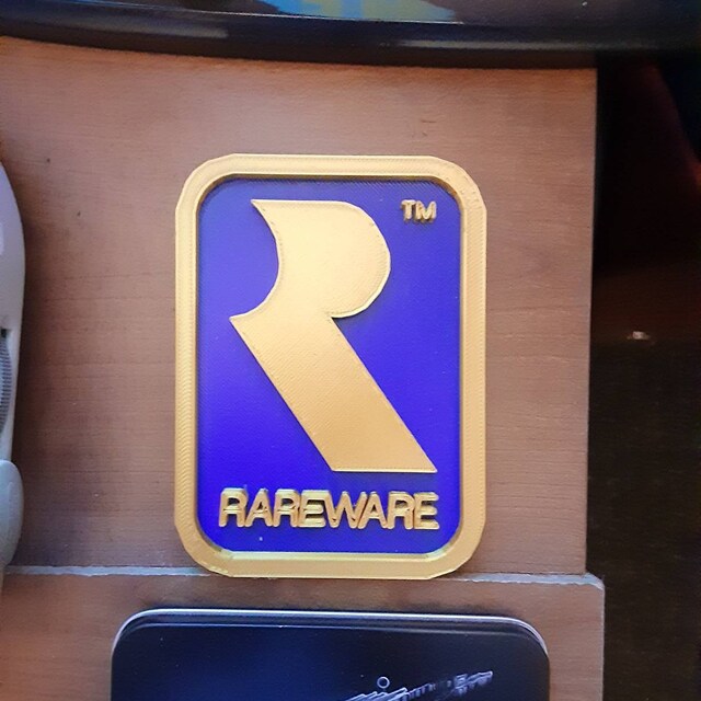 Rareware Video Game Logo Sign – 4.5x3 Inch Retro Decor For Gamers