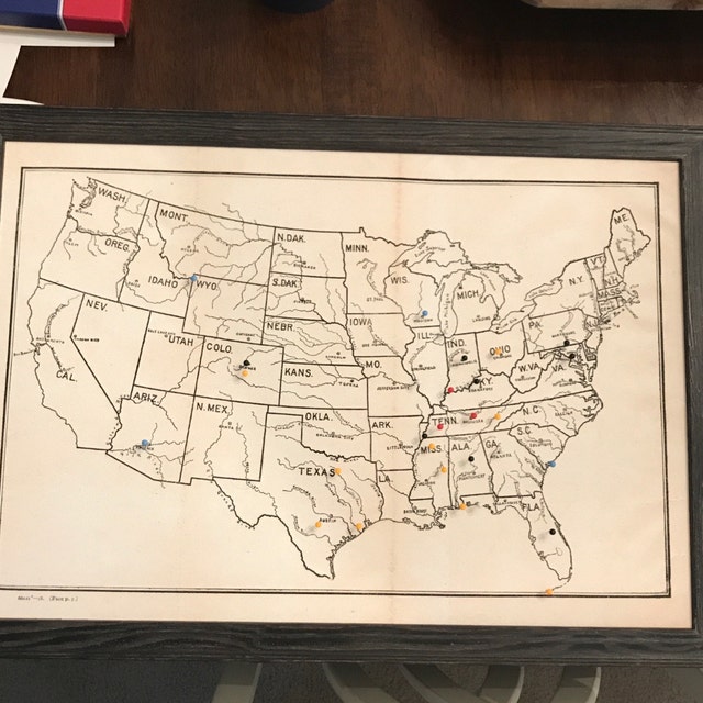 Vintage Map / Antique U.S. Map / U.S. River Map / Map Print