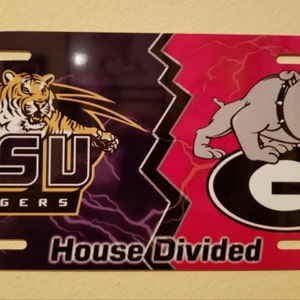 Personalized Monogrammed Custom License Plate Auto Car Tag House Divided UK//UL