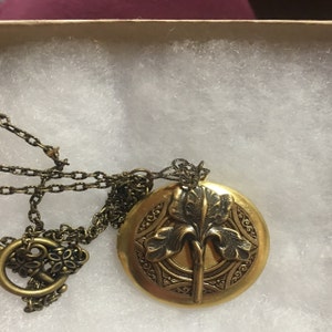 brass locket iris valleygirldesigns necklace floral handmade antique jewelry