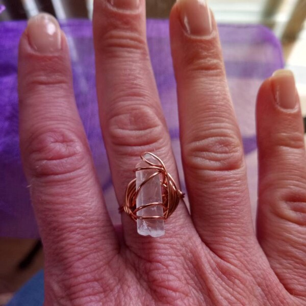 Quartz Point Ring Raw Quartz Crystal Ring, Clear Quartz Crystal Point Ring, Made to Order ...