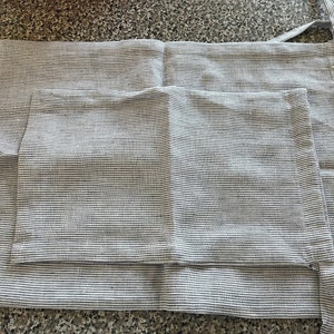 Striped Organic Linen Tissue Box Cover. Minimalist Bathroom Decor ...