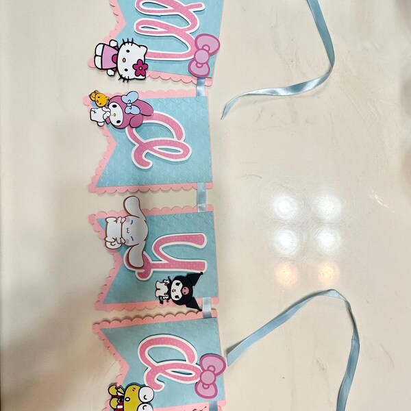 Large Light Blue Happy Birthday Banner - Cute Pink & Blue Decor For Kids Party, 1st Birthday
