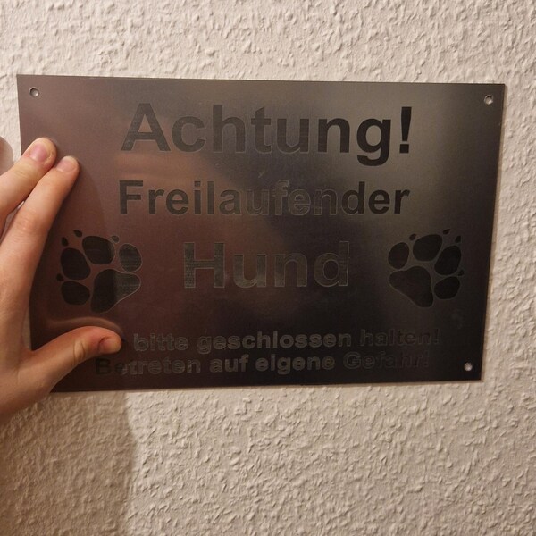 Achtung Freilaufender Hund – Warnschild 30x20 Cm Aus Aluverbund, Wetterfest