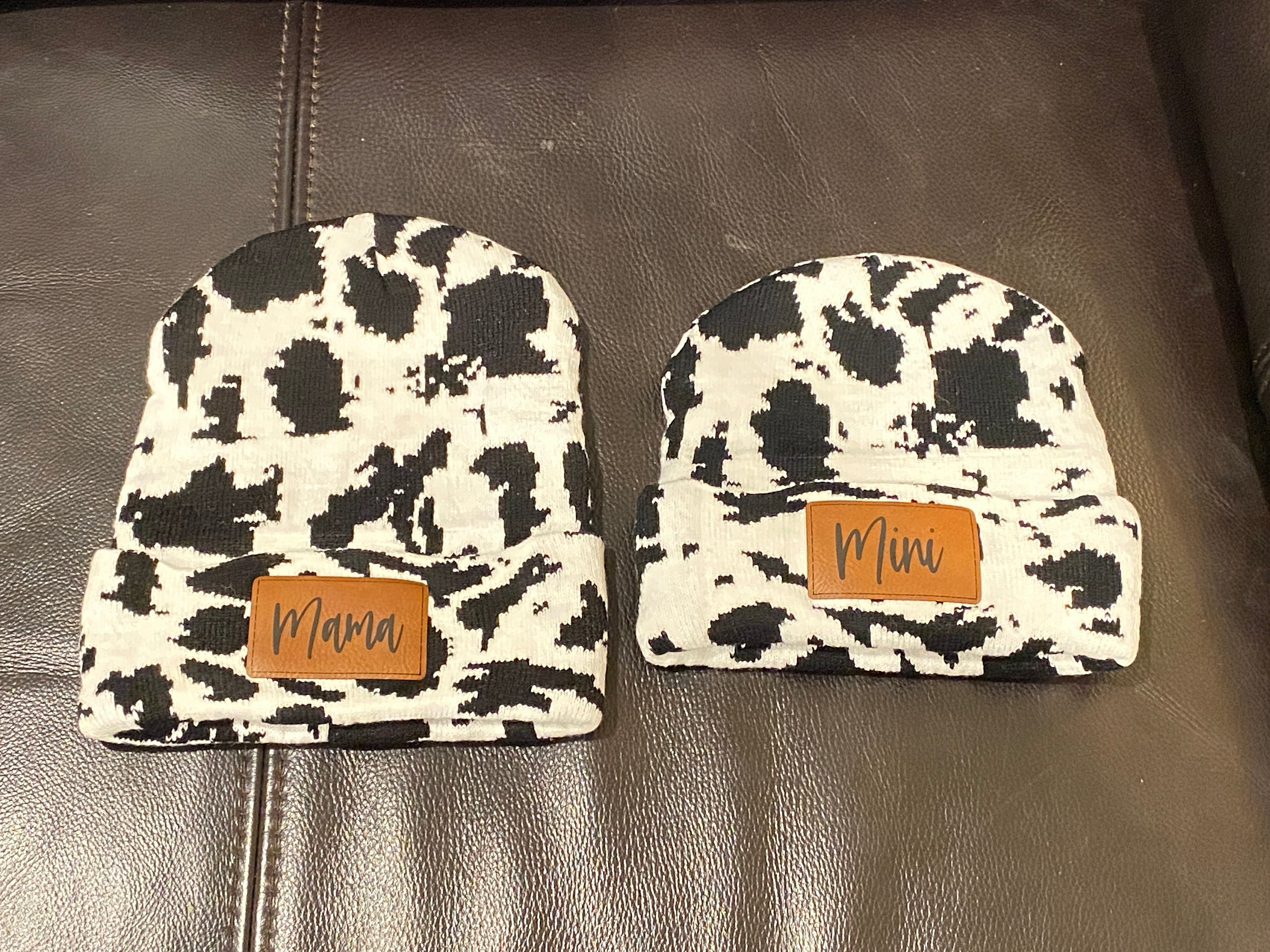 Matching beanie|Kids Cow print beanie|Western style beanie|Kids winter hat| Infant winter hat| Mama mini winter hat|Western matching beanie