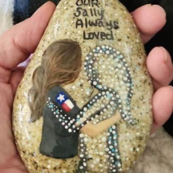Hand Painted Personalized Memorial/cemetary Stone Painted Rock/ Gift by ...