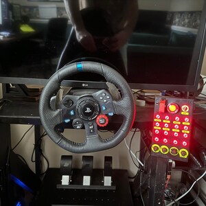 PC USB 30 Functions Button Box With Neon Labels Sheet for Simracing - Etsy