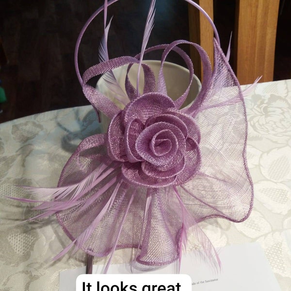 Elegance Collection Sinamay Loops Wedding Hat In Silver - Foto 4