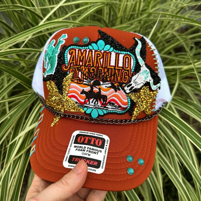 Amarillo Sunset Embroidered Patch, Iron on Trucker Cap  display picture 3