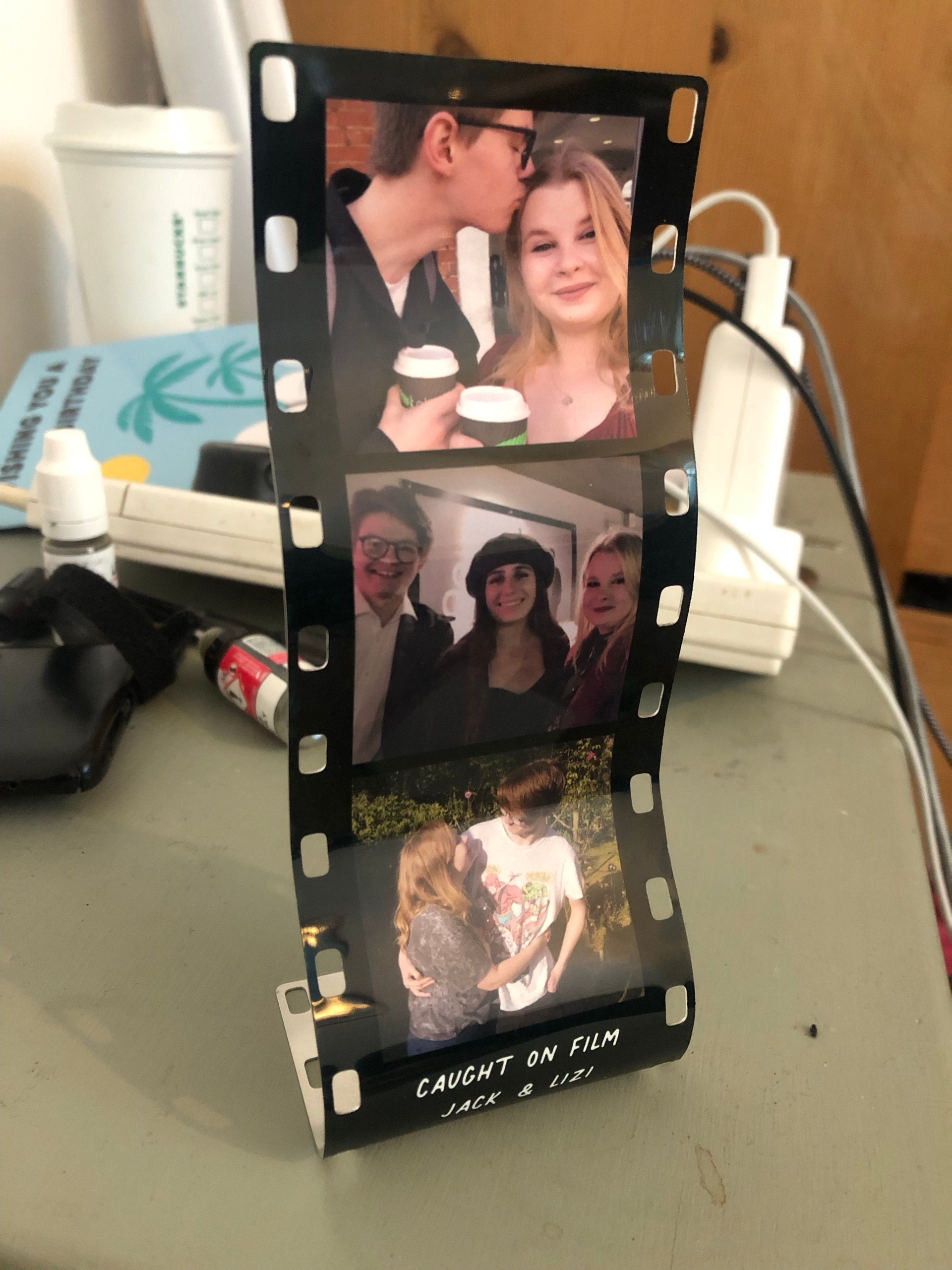Personalised Mini Metal Photo Reel Print | Three Photos Printed on Metal Film Reel Frame