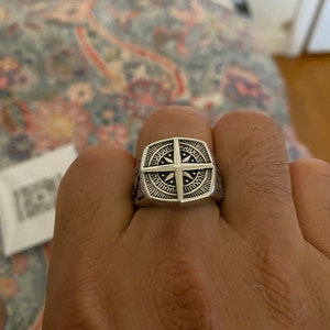 Anillo Urna Cenizas Brújula Cremación Acero Inoxidable | Envío Gratis