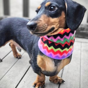 Zig Zag Polar Fleece Dog Snood | Pet Neck Warmer | Pet Scarf