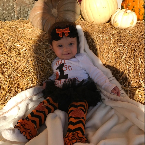 My First Halloween Girl Outfit My 1st Boo Personalized Baby Girl ...