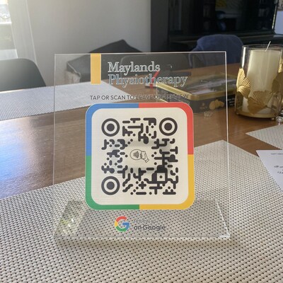 Plaque NFC & QR Code "Tap To Review" - Personnalisable Pour Booster Les Avis Google - Pour Commerces
