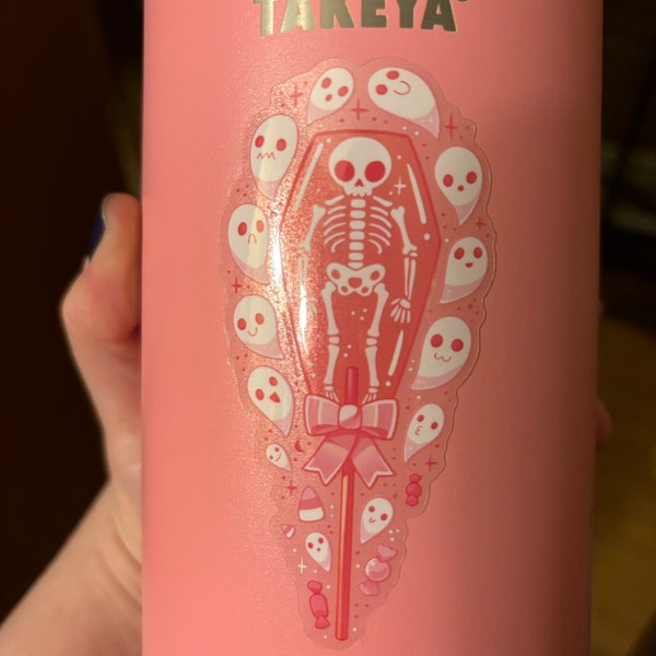 Pink Skeleton Lolly Sticker – Waterproof Vinyl, Spooky Ghosts - Etsy