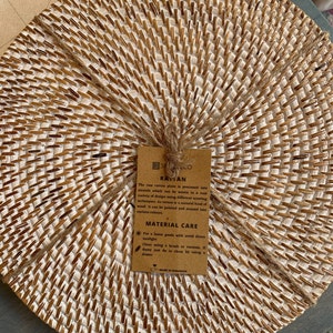 Set Di 6 Tovagliette Rotonde In Rattan Fatte A Mano – Diametro 30 Cm, Stile Boho, Antiscivolo, Resistenti Al Calore, Per Cucina E Tavola