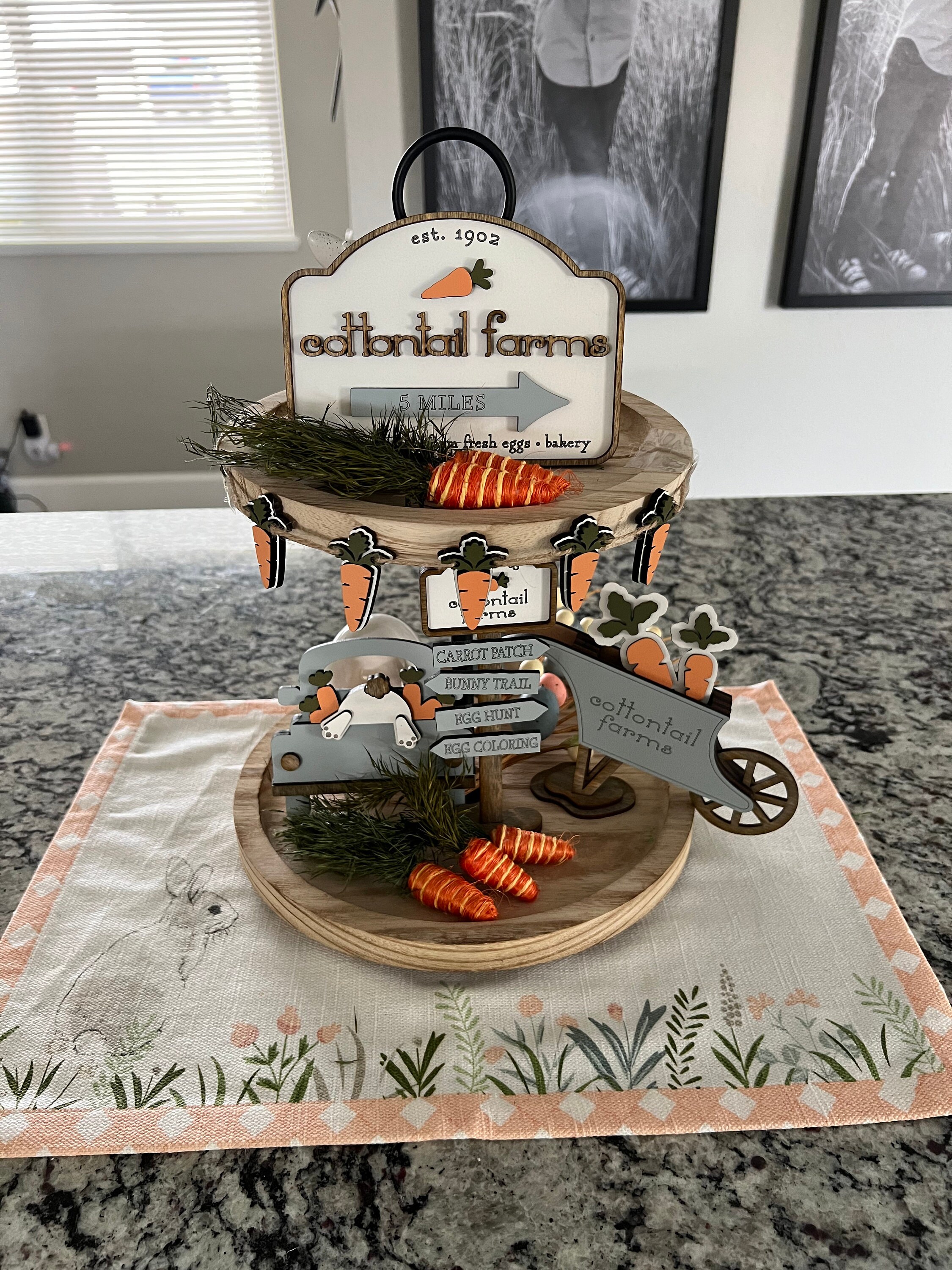 Easter Decor for Tiered Trays | Easter Tiered Tray Decor | Easter Tiered Tray | Easter Table Decor |  Easter Decor Farmhouse | Easter Decor