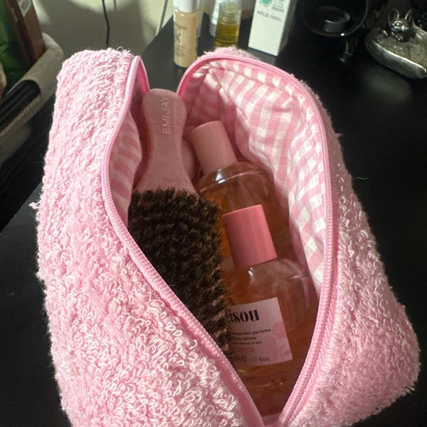 Pretty in Pink Bow Handbag Brush Holder - Glamorous Vanity Organizer