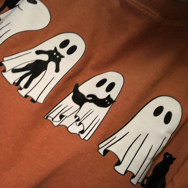 Cute Scary Ghost Kitty Unisex Tee for Spooky Style main image 0
