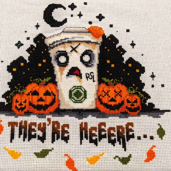PSL They're Here ~ Cross Stitch Pattern - Modern, Funny, Cute, Gothic ...