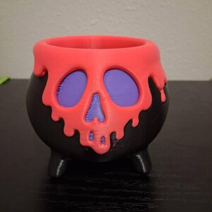 Melting Poison Cauldron STL MF File, Halloween Skull Bowl 3D