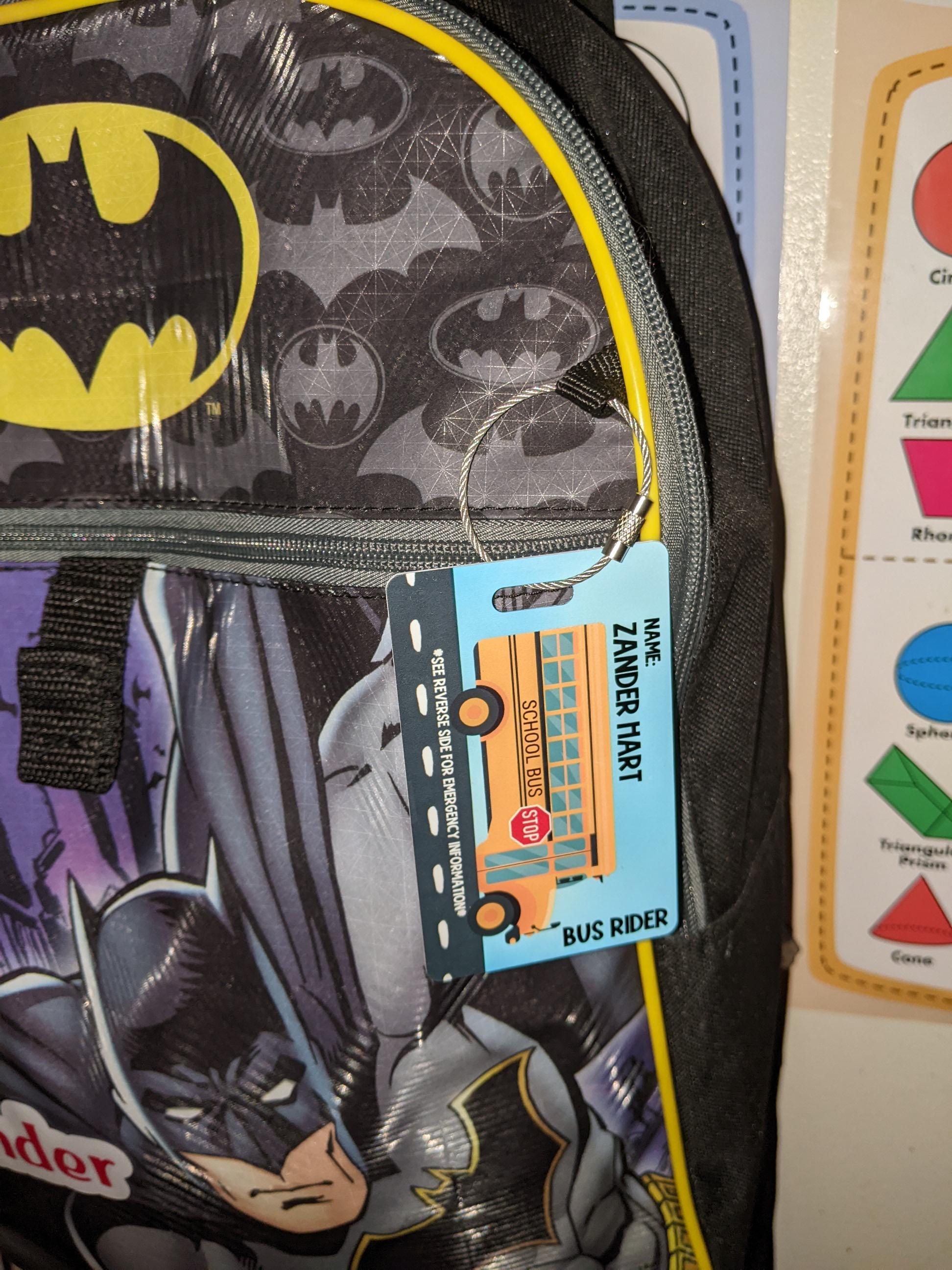 Personalized Backpack Tag, Back to School, Backpack Tags, Student Tag, Bus Rider, School Items, Emergency Tag, Emergency Contact Information