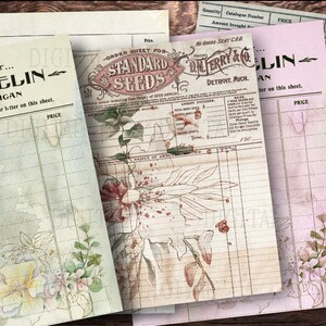 Printable Lined Paper, Junk Journal Pages, Vintage Style, Set of 6 ...
