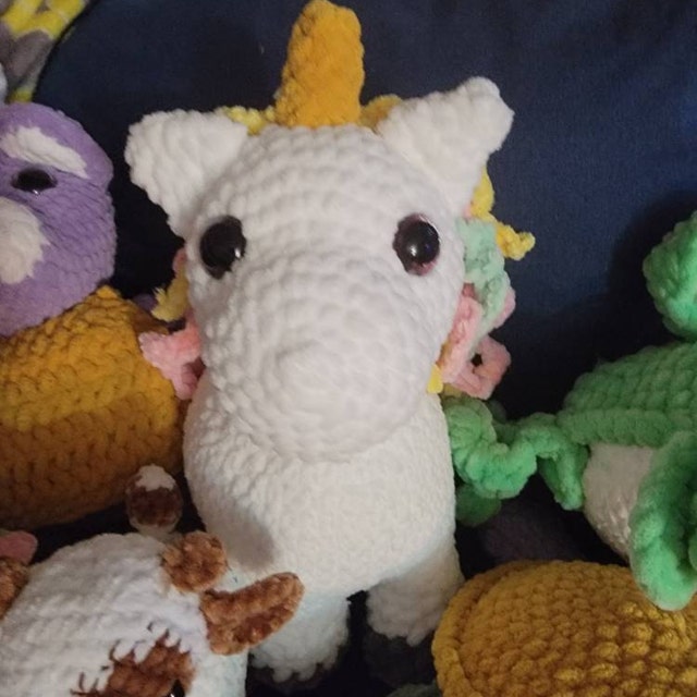 P*O様 ユニコーンさんの編みぐるみ◎ 受注制作＊＊＊ユニコーン のあみぐるみ あみぐるみ r-dog-111 通販