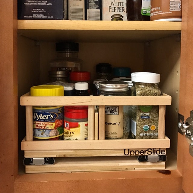 Vertical Spice Heavy Duty Pull Out Cabinet and Pantry Organizer Drawer -  Storage Caddy - Sliding Spice Rack, Snap Action, Store Spices with Style  and