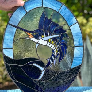 Blue Marlin, Sailfish, Stained Glass Pattern PDF Download - Etsy