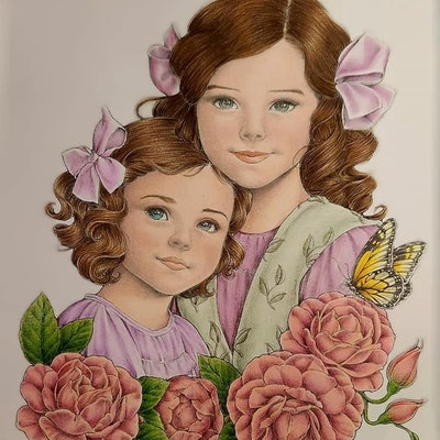 Little Roses Coloring Page for Adults Grayscale Coloring Page Instant