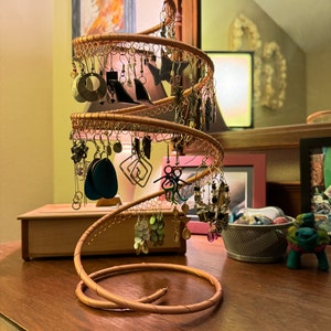 Earring Tree, Copper Spiral, Earring Holder, Organizer, Holds Approx 75 ...