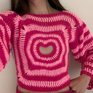 RONRON★人気★アウター HEART CROCHET PATTERN FLEECE JACKET SET] HEART CROCHET PATTERN FLEECE JACKET & SHORTS - RONRON 론론