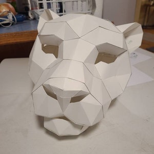 Panther Mask Low Poly Paper Craft PDF Template Black - Etsy