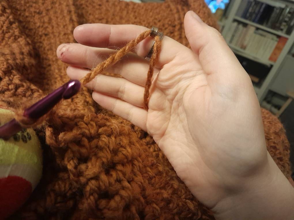 Yarn tension ring  for knitting or crochet- adjustable - yarn guide, crochet ring, tension helper - right & left hand