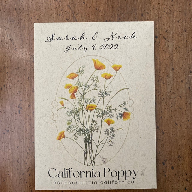 California Poppy Greeting Cards - Plantable Seed Paper - Apartment Garden  Supply