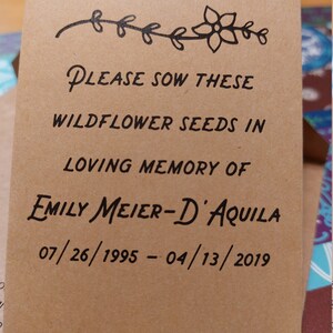 Wildflower Memorial Seed Packets