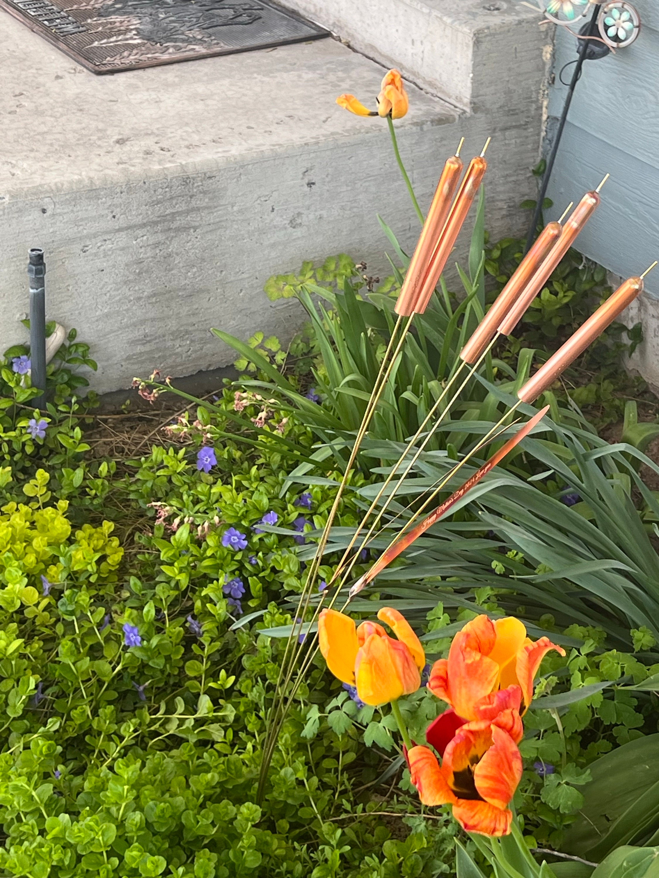 Copper Cattail Wind Chimes