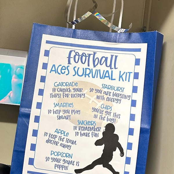 EDITABLE Soccer Team Survival Kit Printable, Gift Bag Printable ...