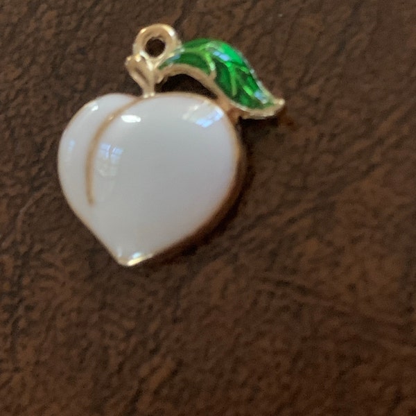 Enameled Pink Peach Charm - Etsy