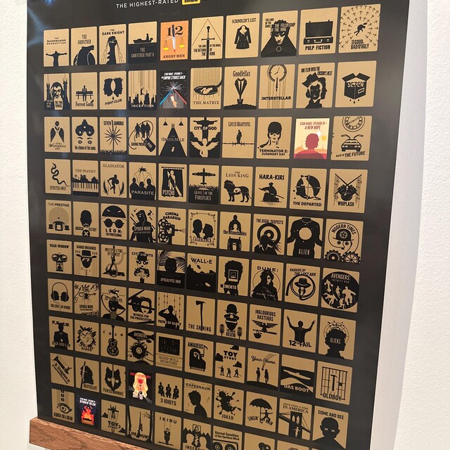 IMDb公式トップ100映画スクラッチオフポスター - 映画好きや映画ファン