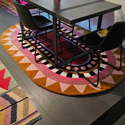 Flamingo Modern Abstract Woolen Minimalist Subtle Colorful Area Rug for ...