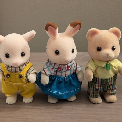 Calico Critters Vintage Periwinkle Sweet Pea Rabbit Family, Perfect for ...