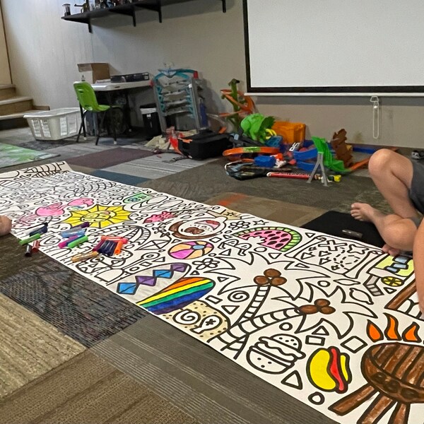 GIANT 10-foot SUMMER Coloring Page Banner | Coloring Poster ...