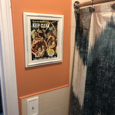 WORLD WAR II Military Poster Memorabilia Bath Shower Male Nude Naked