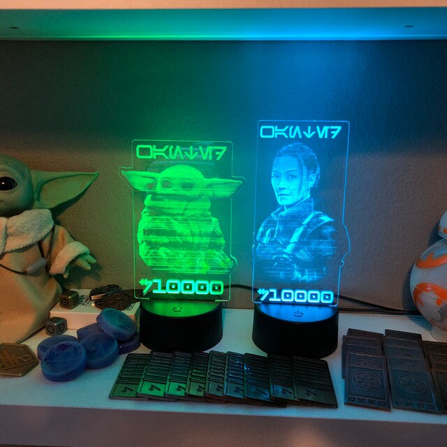 スターウォーズ STARWARS ライト リモコン付き 多色機能 ベビーヨーダ/グローグー ウォンテッド ホログラム LED ナイトライト
