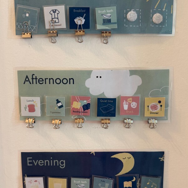 Canva Routine Chart Template | 240 Black and White Routine Cards 20 ...