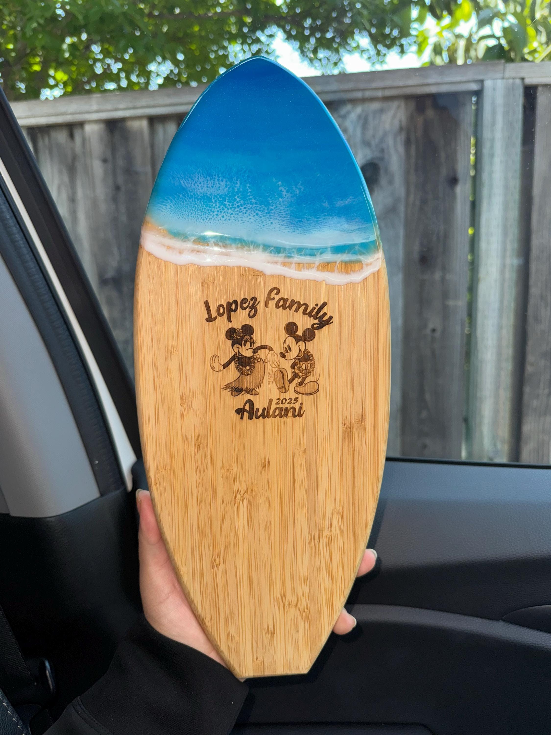 NEW Aulani Character Autographing Mini Surfboard With Beach Waves, Autograph Board, Aulani Vacation Souvenir, Character Signature Book, DCL